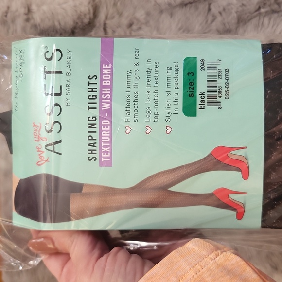Black Assets Shaping Tights SZ 3 NIP - Picture 2 of 5